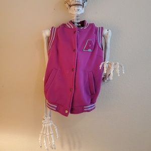 Pink Comfy Sleevless Sporty Jacket